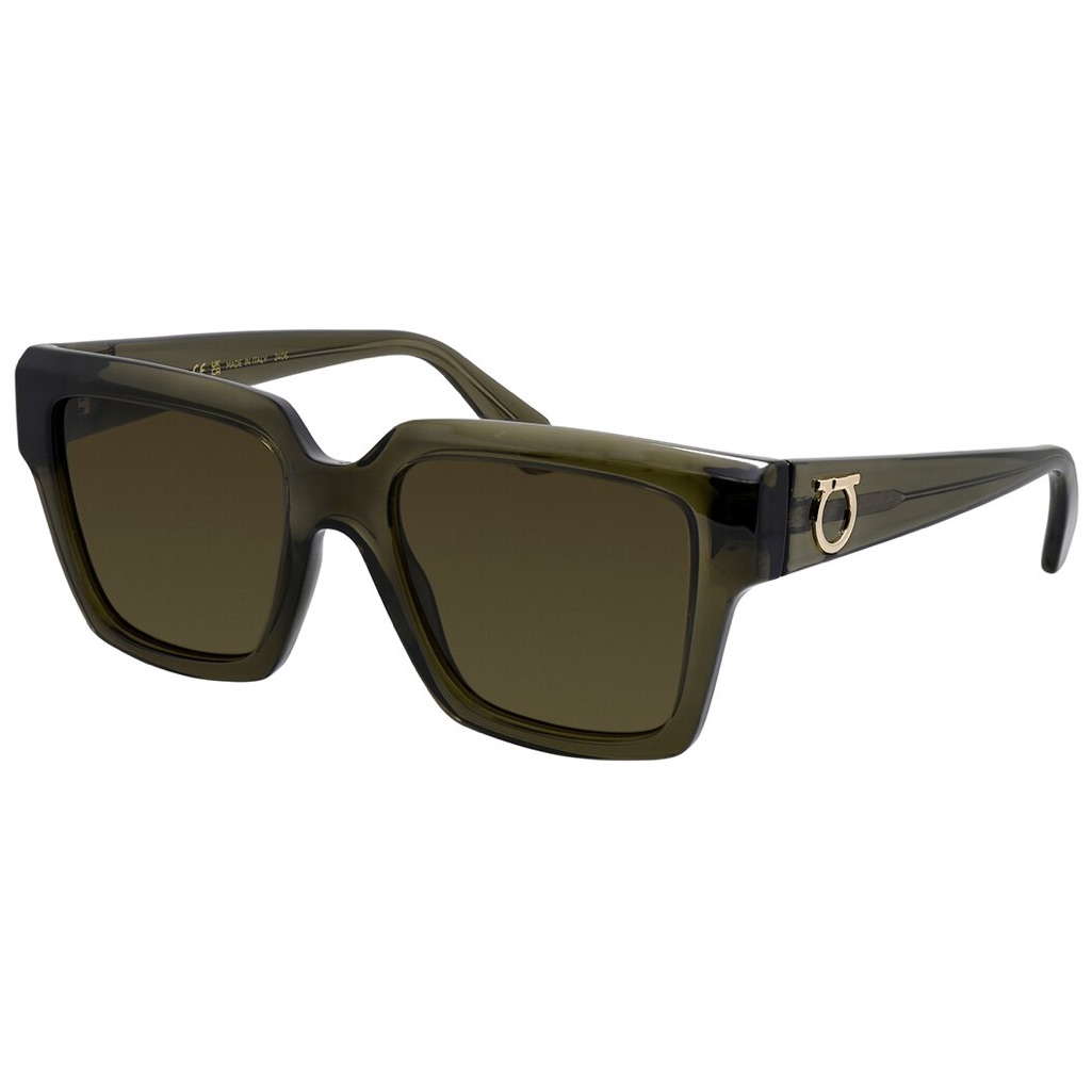 Salvatore Ferragamo Olive Square Frame Sunglasses Ladies